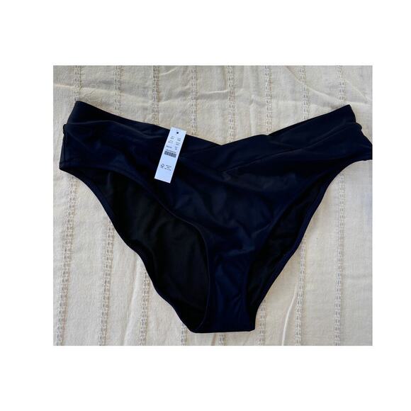 J.Crew Cross-Front Cheeky Bikini Bottom, Navy Blue, Sz‎ 2XL - Picture 1 of 6